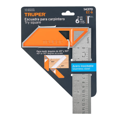 Escuadra 6' para carpintero con mango 100% de aluminio | EC-6 | 14370