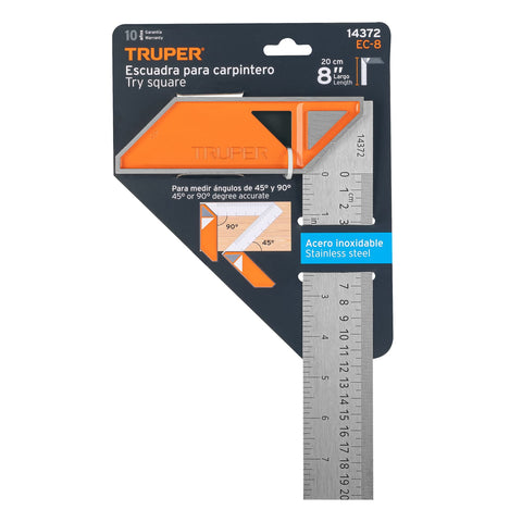 Escuadra 8' para carpintero con mango 100% de aluminio | EC-8 | 14372