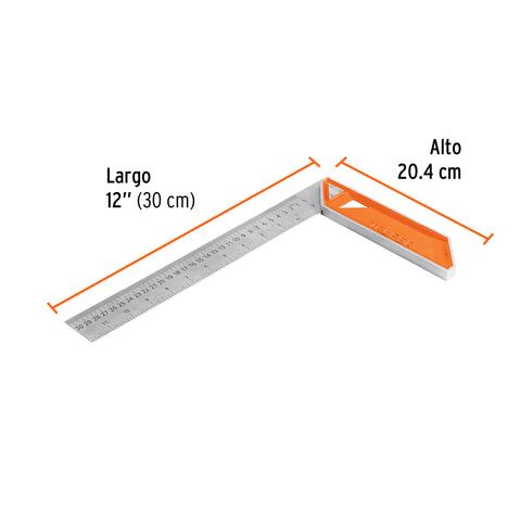 Escuadra 12' para carpintero con mango 100% de aluminio | EC-12 | 14376