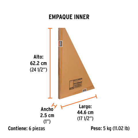 Escuadra 16'x24' de acero para cantero, Truper | E-16X24 | 14384