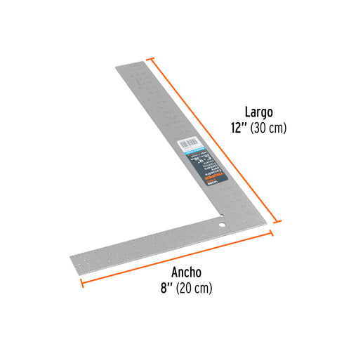 Escuadra 8'x12' de acero para cantero, Truper | E-8X12 | 14386