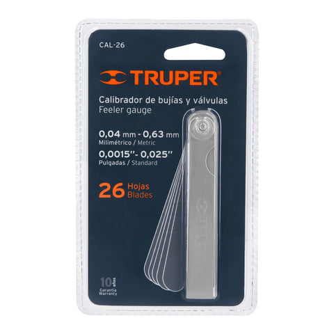 Calibrador de 26 hojas std / mm, Truper | CAL-26 | 14396
