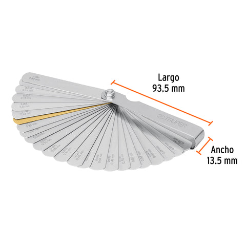 Calibrador de 32 hojas std / mm, Truper | CAL-32 | 14397