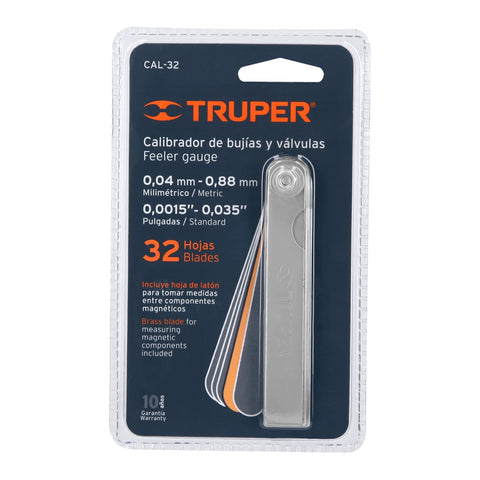 Calibrador de 32 hojas std / mm, Truper | CAL-32 | 14397
