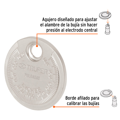 Calibrador redondo para bujías, Truper | CAL-R | 14398