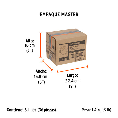 Calibrador redondo para bujías, Truper | CAL-R | 14398