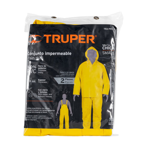 Conjunto impermeable doble capa, talla CH, Truper | TRA-PRO-S | 14417