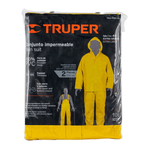 Conjunto impermeable doble capa, talla XG, Truper | TRA-PRO-XL | 14420