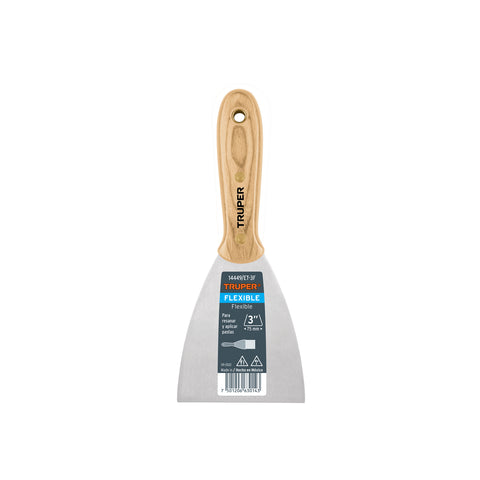 Espátula flexible 3' con mango de madera, Truper | ET-3F | 14449