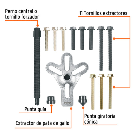 Extractor pata de gallo, 15 piezas, Truper | EXT-15 | 14511