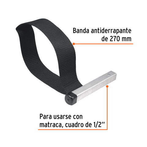 Llave de banda de nylon 6' para filtro de aceite, Truper | LL-BA-FA | 14526