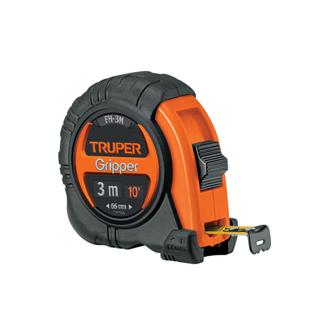 Flexómetro Gripper contra impactos 3 m cinta 13 mm, Truper | FH-3M | 14577