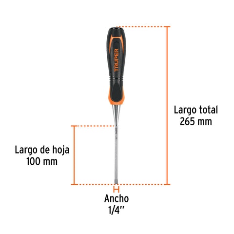 Formón 1/4' mango Comfort Grip, Truper | FT-1/4 | 14615