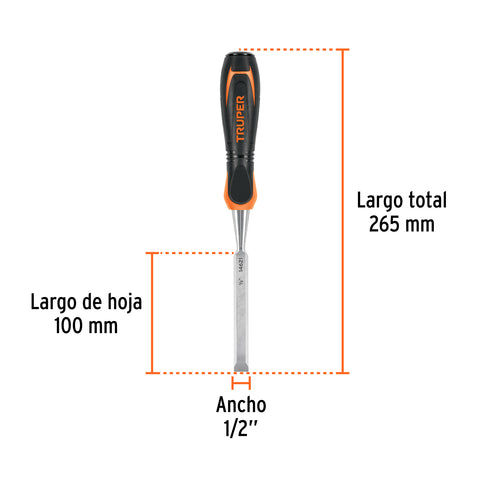Formón 1/2' mango Comfort Grip, Truper | FT-1/2 | 14621