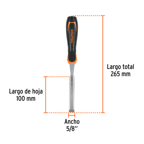 Formón 5/8' mango Comfort Grip, Truper | FT-5/8 | 14624