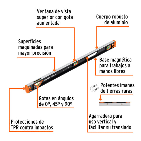 Nivel profesional magnético de 36' c/protección TPR, Expert | NP-36X | 14628