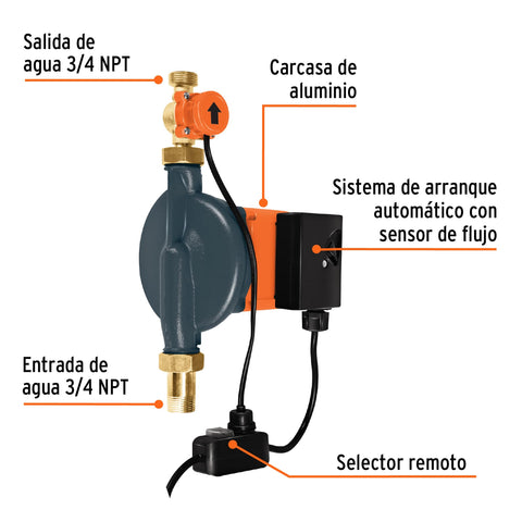 Bomba presurizadora 1/3 HP, con sensor regulable, TRUPER | PRE-1/3 | 14637