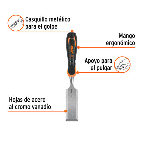 Formón 1-1/2' mango Comfort Grip, Truper | FT-1-1/2 | 14639