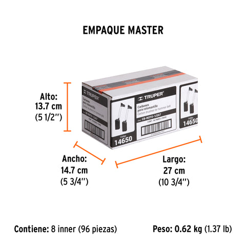 Bolsa con 2 carbones de repuesto para ROTO-1/2A7, TRUPER | CB-ROTO-1/2A7 | 14650