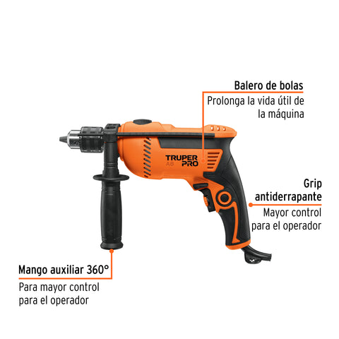 Rotomartillo 1/2', 750W, TRUPER PRO | ROTO-1/2A8 | 14658