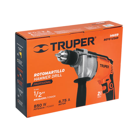 Rotomartillo 1/2', 850W, TRUPER PRO | ROTO-1/2A9 | 14659
