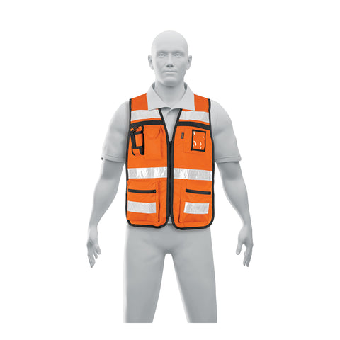 Chaleco brigadista con cintas reflejantes, color naranja | CHS-900N | 14669