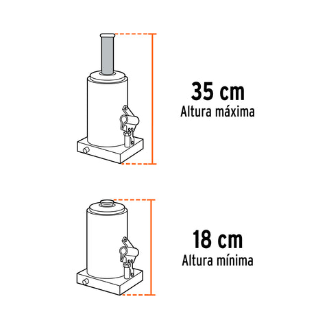 Gato hidráulico de botella de 2 Ton, Truper | GAT-2 | 14810