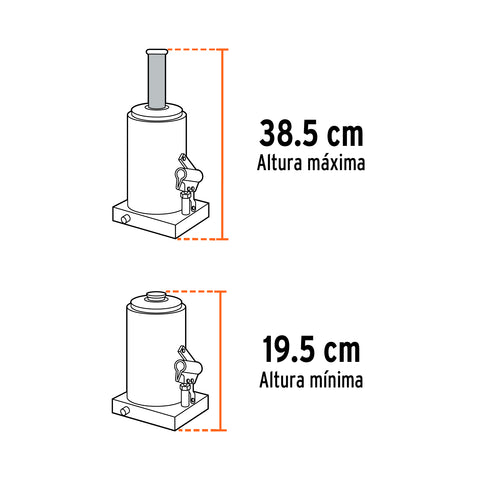 Gato hidráulico de botella de 4 Ton, Truper | GAT-4 | 14812