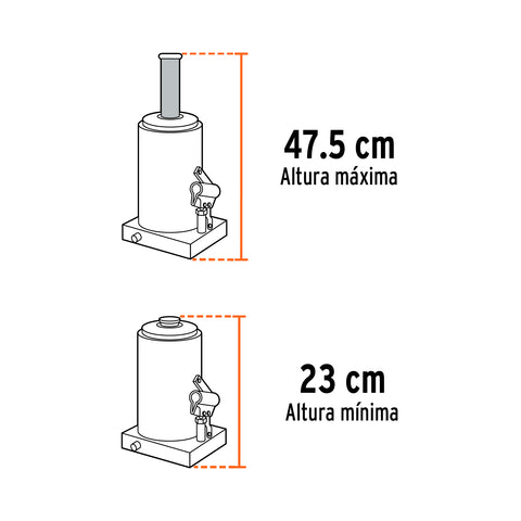 Gato hidráulico de botella de 12 Ton, Truper | GAT-12 | 14818
