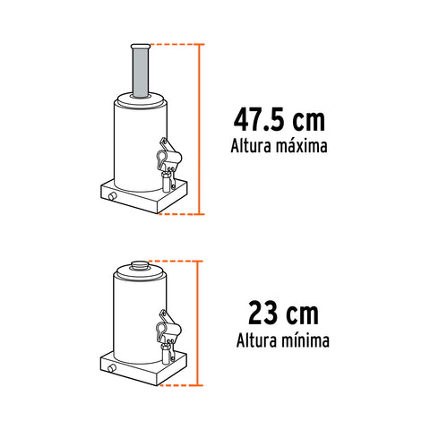 Gato hidráulico de botella de 16 Ton, Truper | GAT-16 | 14820