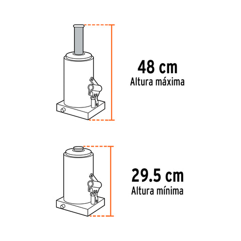 Gato hidráulico de botella de 50 Ton, Truper | GAT-50 | 14821