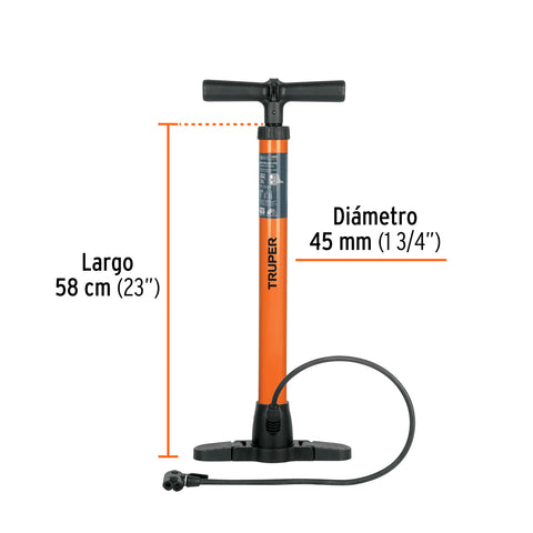 Bomba manual para inflar, 100 PSI, TRUPER | BOM-TR | 14863