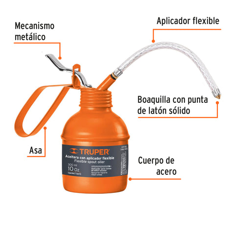 Aceitera de 300 ml (10 oz) con aplicador flexible, Truper | ACEF-300 | 14872