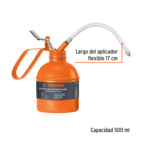 Aceitera de 500 ml (17 oz) con aplicador flexible, Truper | ACEF-500 | 14874
