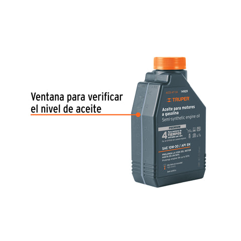 Aceite semi-sintético, 4 tiempos, 1000ml (34 oz), Truper | ACES-4T-34 | 14929