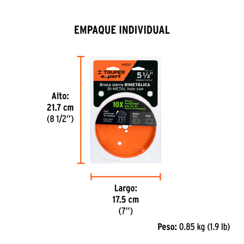 Brocasierra bimetálica 5-1/2', Truper Expert | COBI-5-1/2 | 14930