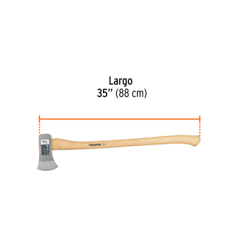 Hacha Michigan 3-1/2 lb, mango de hickory 34', Truper | HM-3-1/2M | 14958