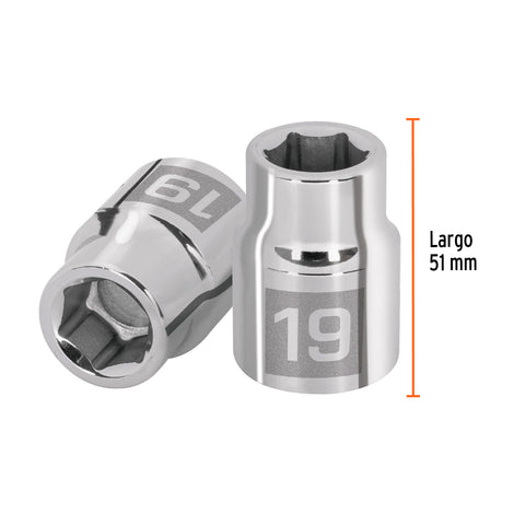 Dado de 19 mm, 6 puntas, cuadro 3/4', Truper | D-3419-M | 14965
