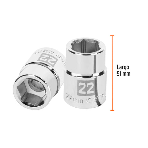 Dado de 22 mm, 6 puntas, cuadro 3/4', Truper | D-3422-M | 14969