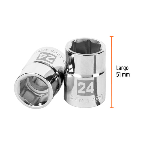 Dado de 24 mm, 6 puntas, cuadro 3/4', Truper | D-3424-M | 14971