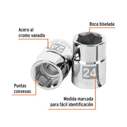 Dado de 24 mm, 6 puntas, cuadro 3/4', Truper | D-3424-M | 14971