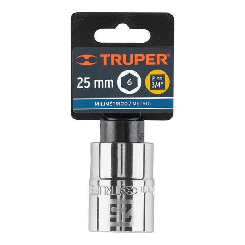 Dado de 25 mm, 6 puntas, cuadro 3/4', Truper | D-3425-M | 14973