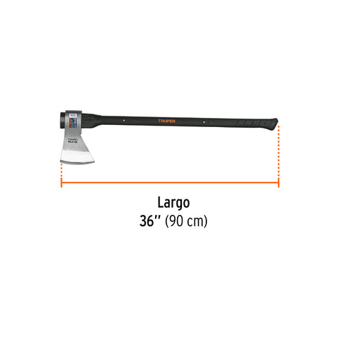 Hacha media labor 4-1/2 lb, mango fibra de vidrio 36',TRUPER | ML-4-1/2M | 14974