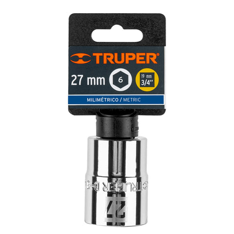 Dado de 27 mm, 6 puntas, cuadro 3/4', Truper | D-3427-M | 14975