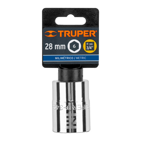 Dado de 28 mm, 6 puntas, cuadro 3/4', Truper | D-3428-M | 14977