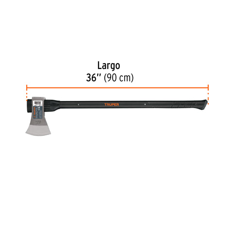 Hacha labor entera 3 lb, mango de fibra de vidrio 36',TRUPER | LE-3M | 14978