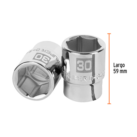 Dado de 30 mm, 6 puntas, cuadro 3/4', Truper | D-3430-M | 14979