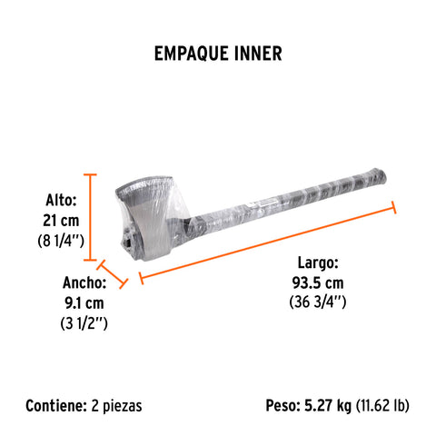 Hacha labor entera 3-1/2 lb, mango de fibra de vidrio 36' | LE-3-1/2M | 14980