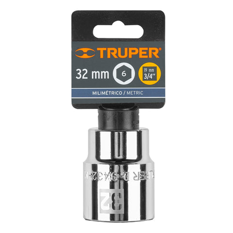 Dado de 32 mm, 6 puntas, cuadro 3/4', Truper | D-3432-M | 14981