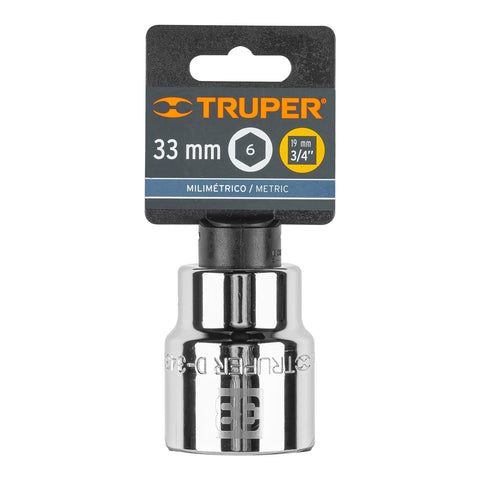 Dado de 33 mm, 6 puntas, cuadro 3/4', Truper | D-3433-M | 14983